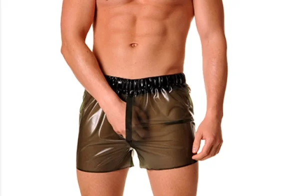 

Fetish 100%Latex Rubber Rauchgrau Niedrige Taille Höschen BoxerShorts Pants 0.4mm S-XXL