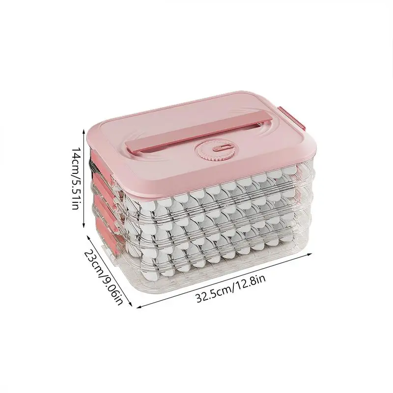 Dumpling Storage Box For Freezer 4 Layers Food Storage Containers With Lid Cookie Storage Containers With Date Timer For Kitchen 6