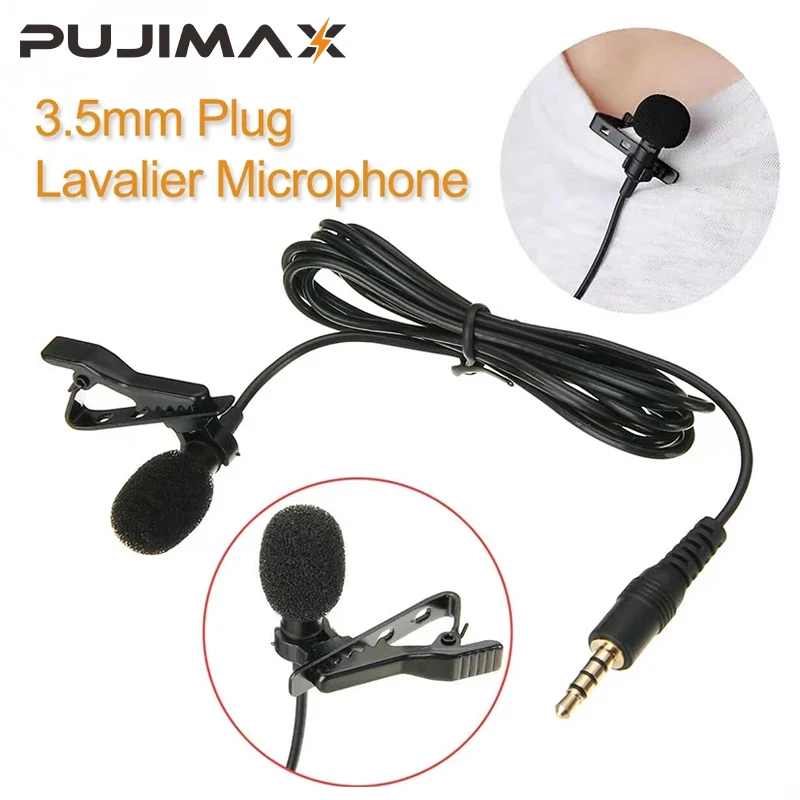 PUJIAMX35mmMiniLavalierMicrophoneMetalClipLapelMic15m3m