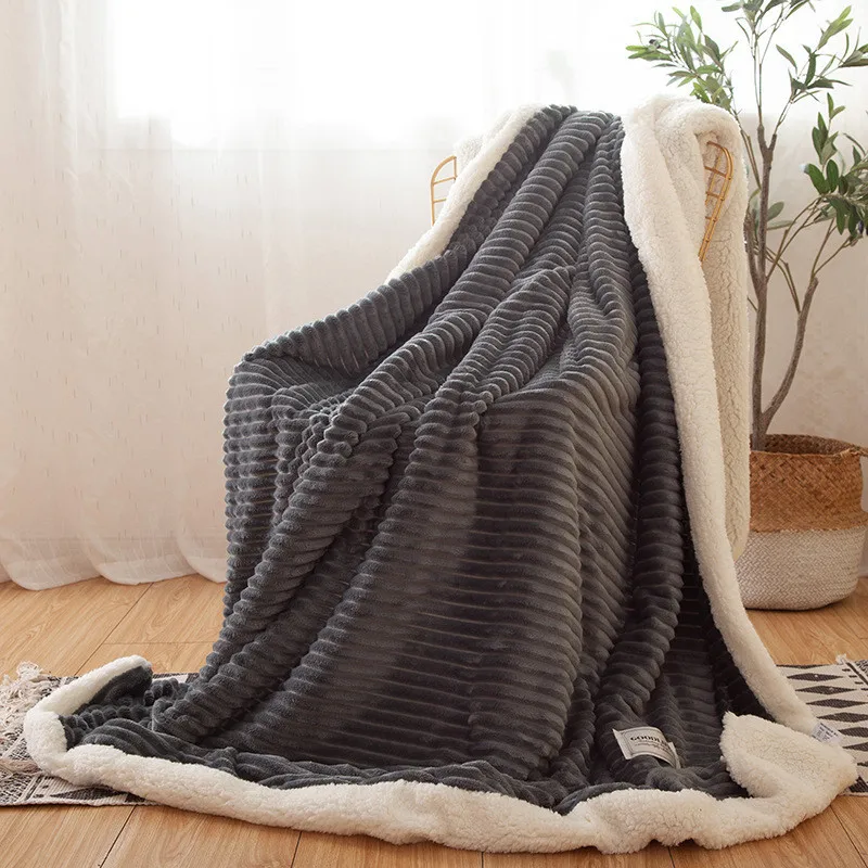 GURET Warm Winter Blankets And Throws Fluffy Thick Coral Fleece Blanket  Sofa Bed Covers Wool Throw Blanket Bedspread On The Bed - AliExpress