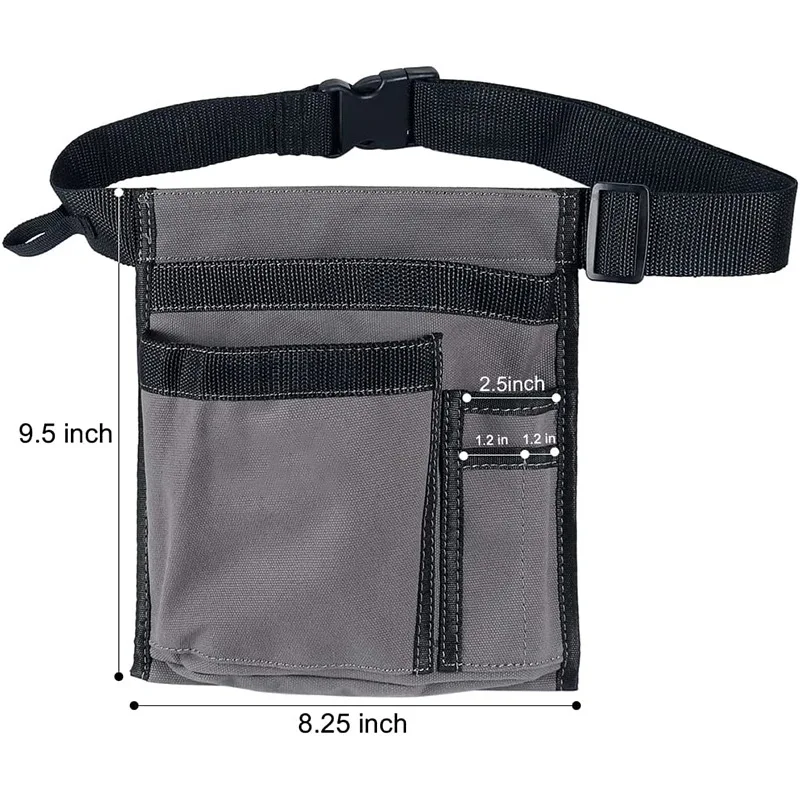 Verstellbare Taille, Schreiner- und Elektriker-Werkzeugschürze, multifunktionale Canvas-Gürteltasche mit mehreren Taschen für Männer und Frauen – Detail 3