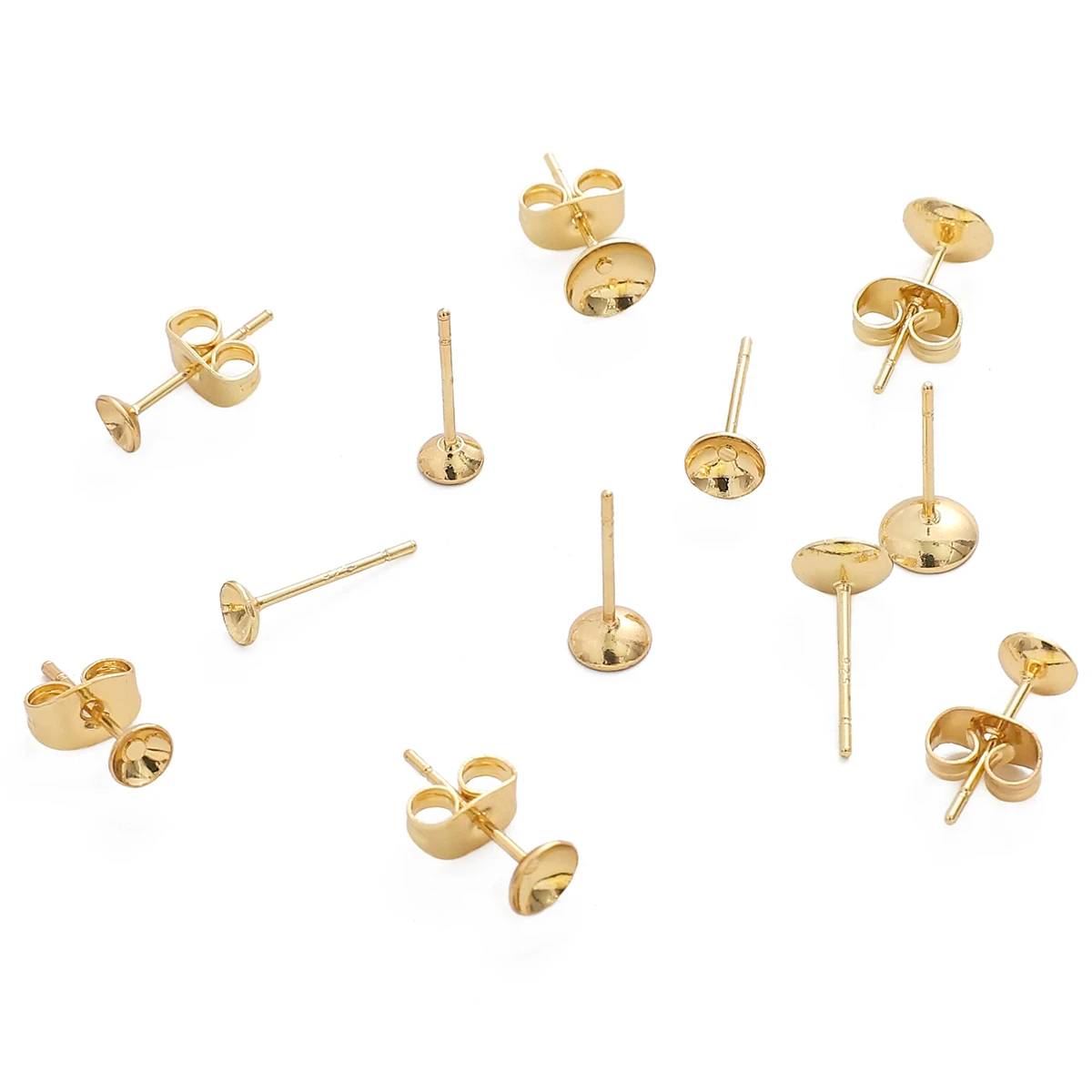 

Медная миска с гальваническим покрытием, 14 к, имитация серебра в форме чаши, без подвесок, серьги «сделай сам», аксессуары для изготовления ювелирных изделий