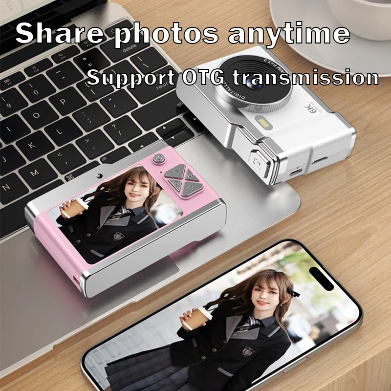 Digital Camera Full 4K 64MP 8X HD Video Image Stabilizer Dual Camera 2.4-inch IPS Screen Flashlight Lightweight For Students