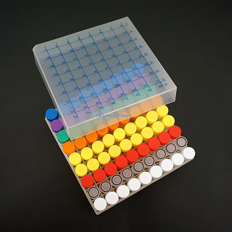 1Set Include One Piece 81- Lattice Digital Code Storage Box For Store Cryovial+81Pieces 1.8ml Plastic Refrigerating Tube