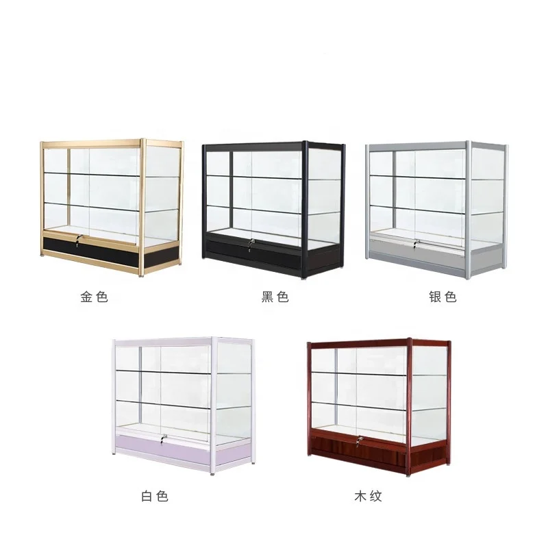 Customized product、Cheap  aluminium frame tempered glass shop display cabinet lockable small display showcase with LED light soft lightweight stylish women s minimalistic suit coats for spring autumn lightweight s with casual tempered top for women