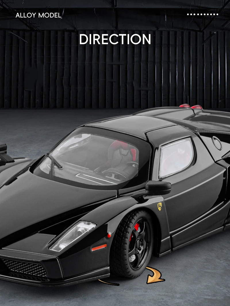 S50a9f83cd4be4f1babd0f265455a91a0C 1:24 ENZO Alloy Sports Car Model Diecast Metal Racing Super Vehicles Car Model High Simulation Sound and Light Children Toy Gift