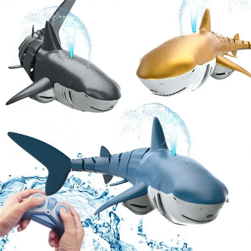 Spray Water RC Shark Kids Toy Remote Control Animal Bath Tub Pool Electric Stuff Sharks Simulation Submarine Robots Toys For Boy