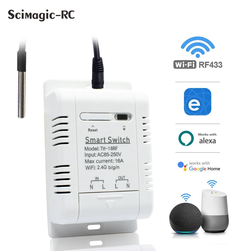 WiFi-Enabled Smart Thermostat Switch with Temperature & Humidity Monitoring