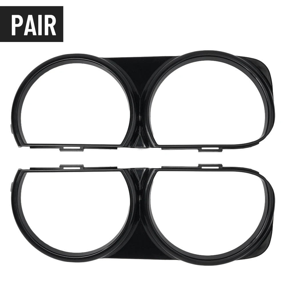 

2PCS Car Headlight Bezel Trim For Dodge For Challenger Black Front Headlight Lamp Bezel Trim Part Number 68259053AB 68259052AB