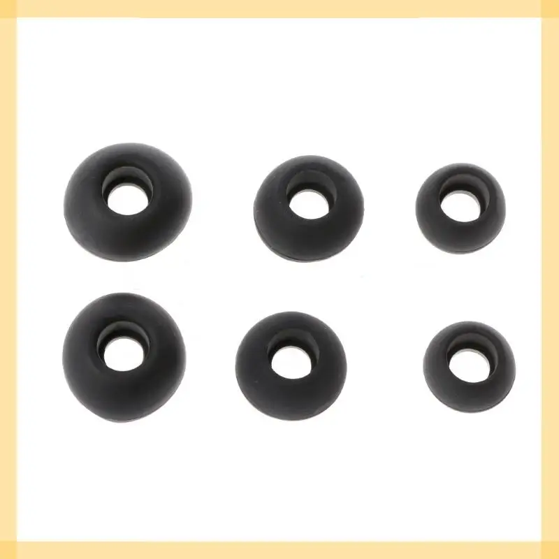 

12 Soft Black Silicone Replacement Eartips Earbuds Cushions Ear pads Covers For Earphone Headphone Drop Shipping (S/M/L) Pairs