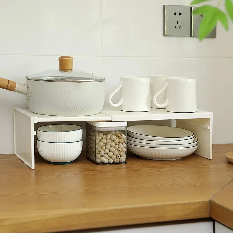 Kitchen Cupboard Organizer Retractable Cabinet Shelf Seasoning Bottle Spice Rack Dish Shelf Kitchen Accessories Storage Rack 5
