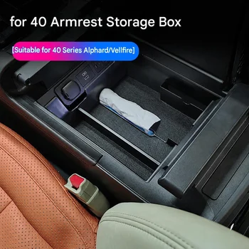 Organizer per Console Centrale Auto per Toyota Alphard Vellfire Serie 40, Scatola Portaoggetti per Bracciolo, Accessori Interni Auto in ABS