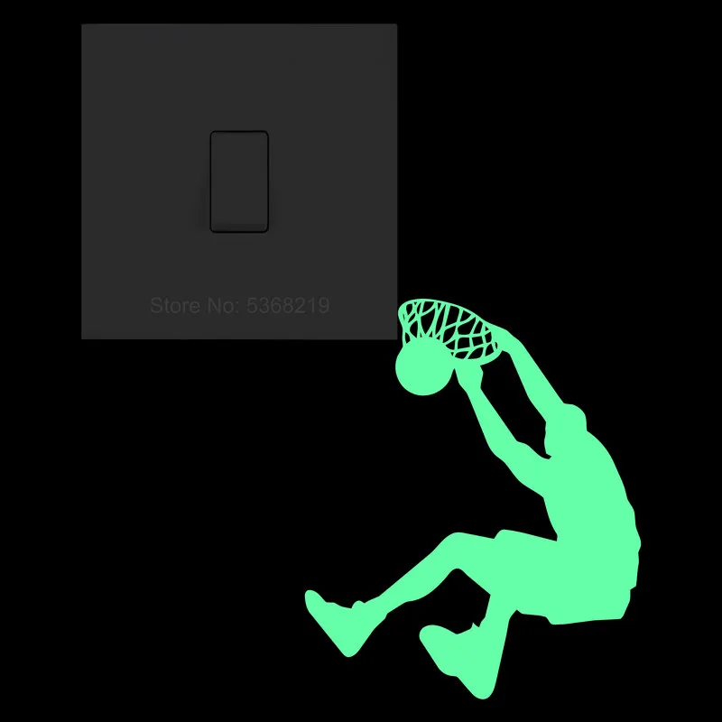 Luminous Glow-In-The-Dark Basketball Dunk Wall Sticker - Kids Room & Gym Decor