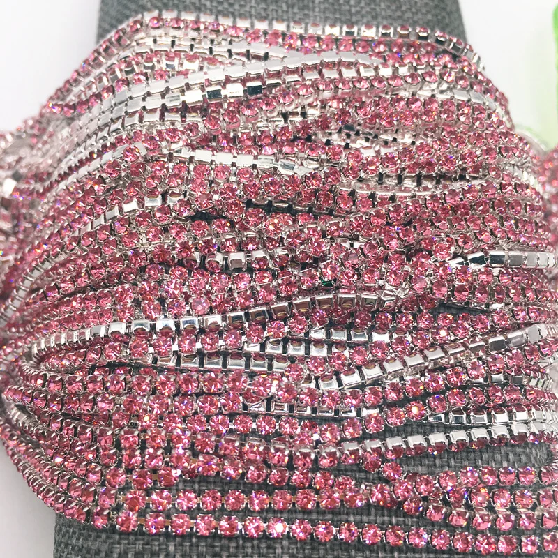 Elegant SS6 2mm Crystal Rhinestone Cup Chain for Jewelry and Fashion DIY Projects
