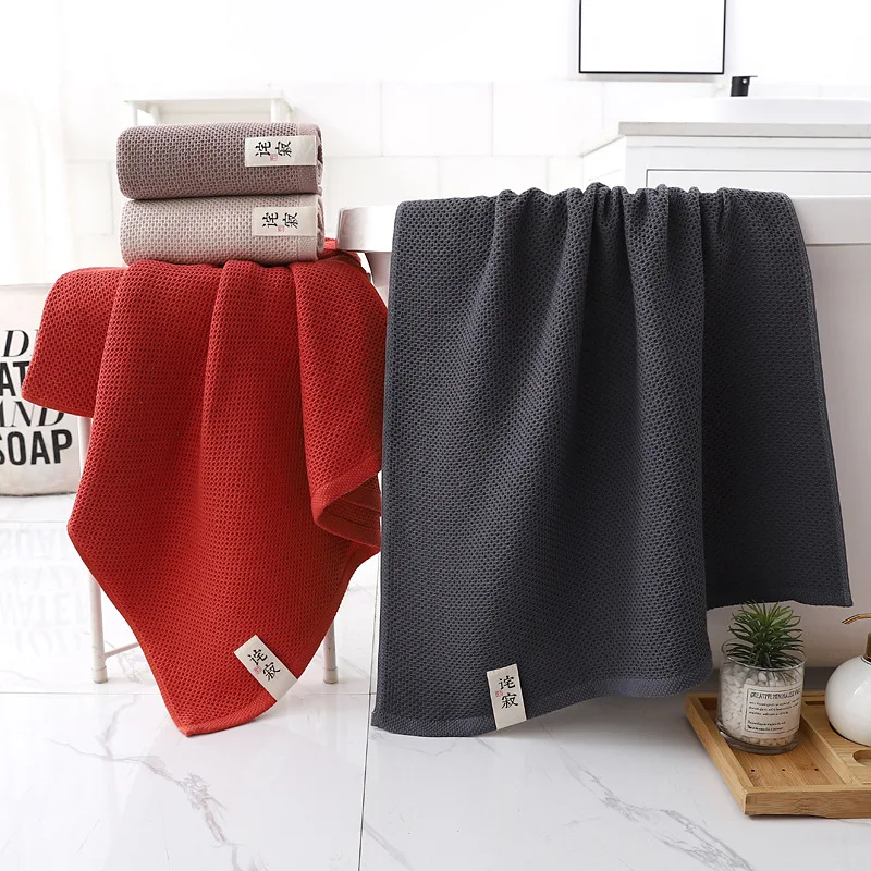 70x140cm high qualityWaffle towel Bathroom accessories смsolid color towel absorbent strong Wipe towel after exercise 6