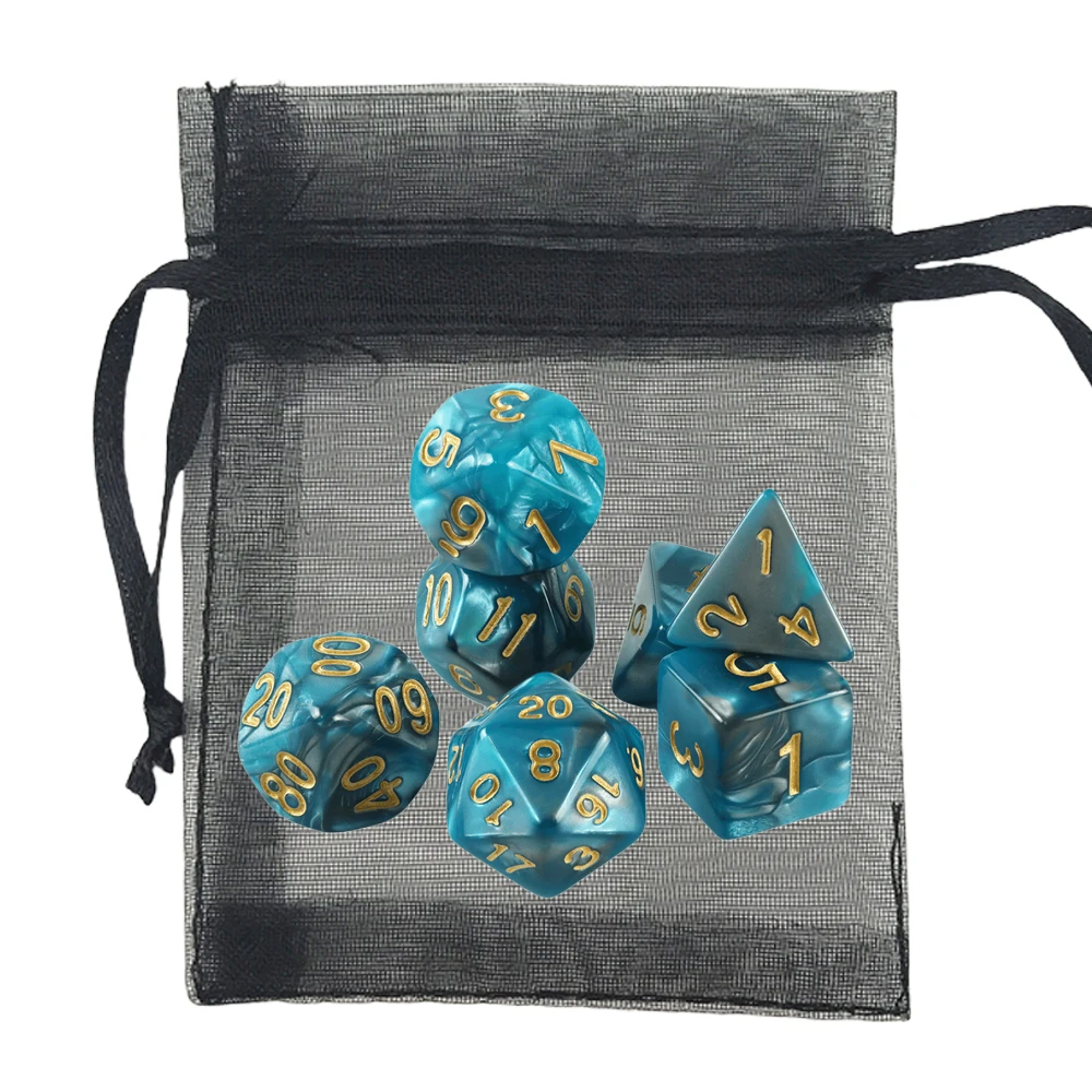 7pcs DND Polyhedral Dice Double-color Dice with A Bag for Board Game DND RPG Role Playing Game Accessories S50aa740843cc46fd99830e9780bef9414
