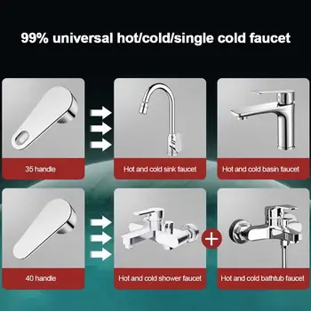 มือจับก๊อกน้ำอเนกประสงค์แบบใหม่ หนาขึ้น สีเงิน เปิดเร็ว อุปกรณ์ห้องน้ำ 2