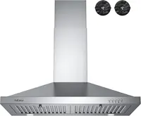 Hood 30 inch, Wall Mount Vent Hood 500 CFM with Ducted Convertible Ductless Kitchen Hood in Stainless Steel, 3 Spee 1