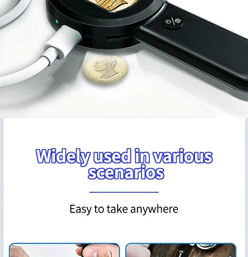 Digital microscope, handheld high-definition electronic magnifying glass for ide