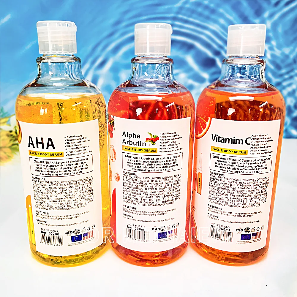 500ml Hyaluronic Acid,Nicotinamide Vitamin C AHA  Face Serum Spots Eraser Corrector Glow Moisturizing Lightening Body Serum 6