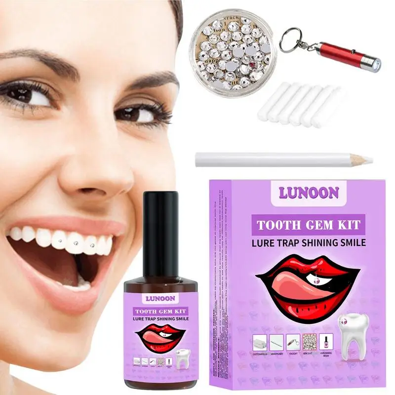 Tooth Jewelry Kit Fashionable Removable Tooth Ornaments Teeth Clear