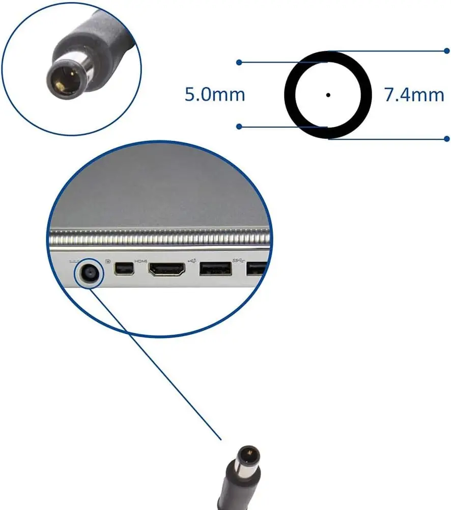 DELL HP ��ü�� 30cm/1ft�� DC �� 7.4x5.0mm �� �÷��� Ŀ���� ���̺� �ڵ� 1��