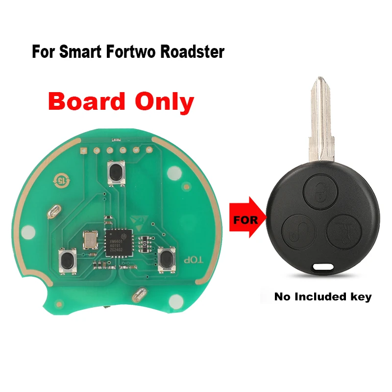 Jingyuqin Nur Fernbedienung Auto Schlüssel Für Mercedes Benz Schlüssel Smart Fortwo 450 Forfour Roadster Chiave 433 MHz Auto Schlüssel fob Klinge