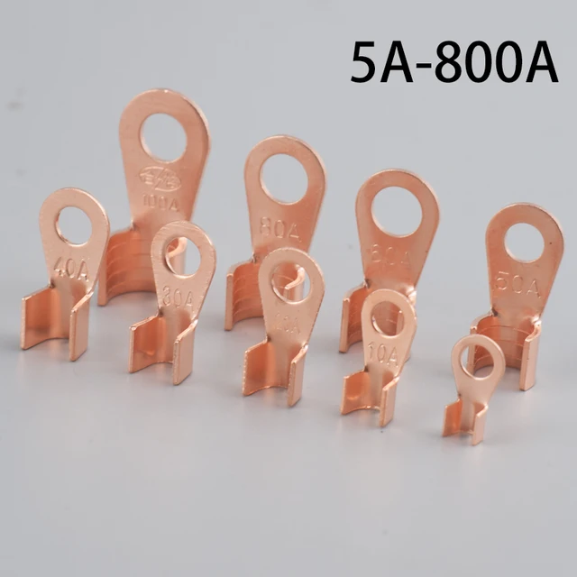 10/50PCS ทองแดง OT Terminal ฉนวนสายไฟ Bare ไฟฟ้าเทอร์มินัล LUG แบตเตอรี่แหวน CRIMP TERMINAL 10-400A 1