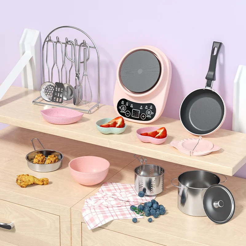 Children's Mini Kitchen Complete Cooking Girl Small Kitchen Set Children's Puzzle Play House Toys Real Cooking Food Set For Kids 3