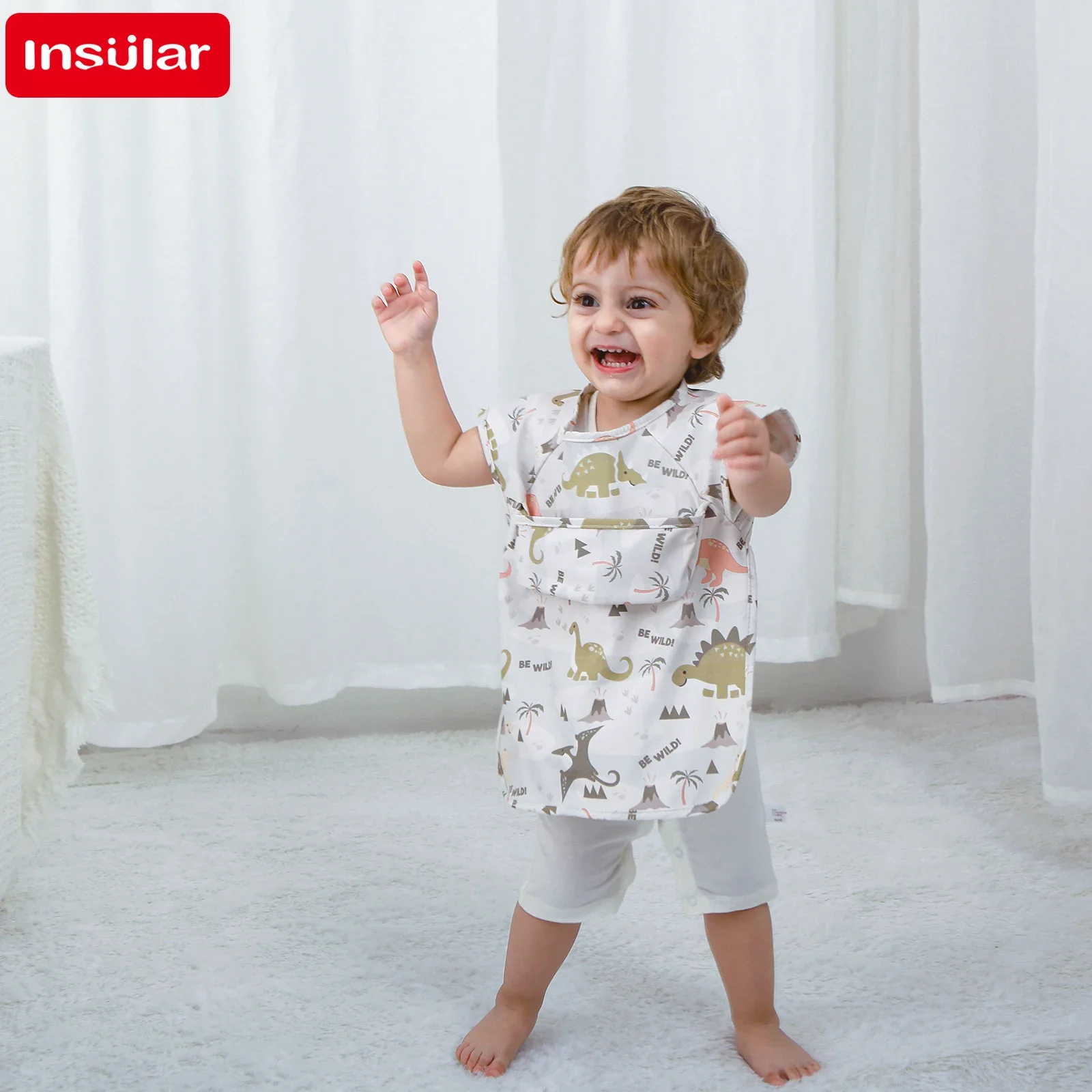 Denmark Sleeveless PU Reverse Dressing Baby Eating Cloth Cover Waterproof Baby Food Pocket Dirt Proof Feeding Bibs