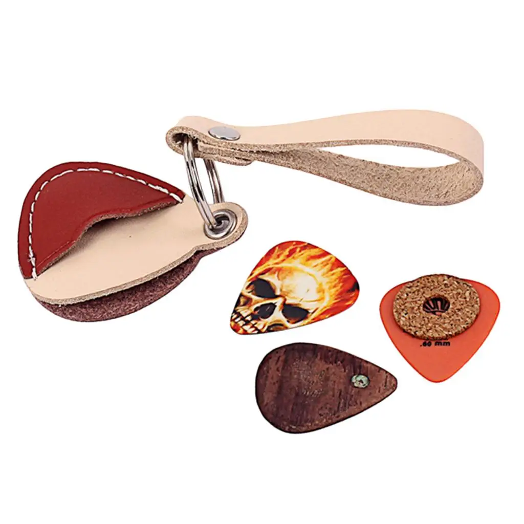 New 3pcs Guitar Picks Plectrums Toughness Anti Slip W/ Pick Holder Case