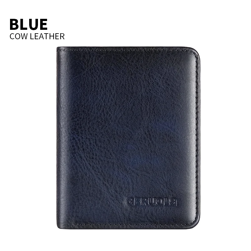 Men's Ultra-Thin Genuine Leather Wallet with RFID Protection - Perfect Valentine's Day Gift