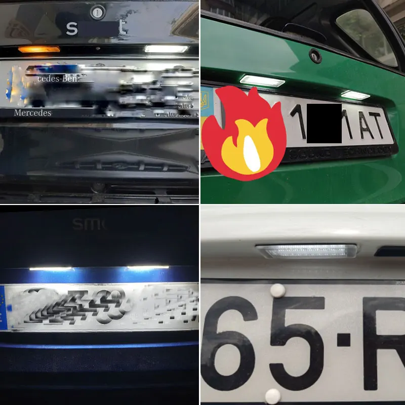 Feux De Plaque D'Immatriculation LED Pour Smart Fortwo W450 W451 W453 - Canbus, Étanche IP67