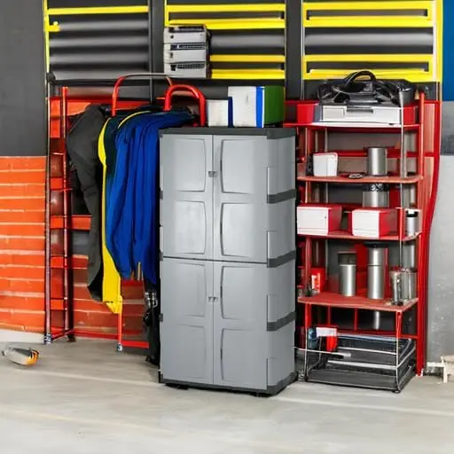 Freestanding Storage Cabinet Five Shelf with Double Doors Lockable Large 690-Pound Capacity Gray For Garage/Outdoor Garden Grey 3