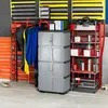 Freestanding Storage Cabinet Five Shelf with Double Doors Lockable Large 690-Pound Capacity Gray For Garage/Outdoor Garden Grey 3