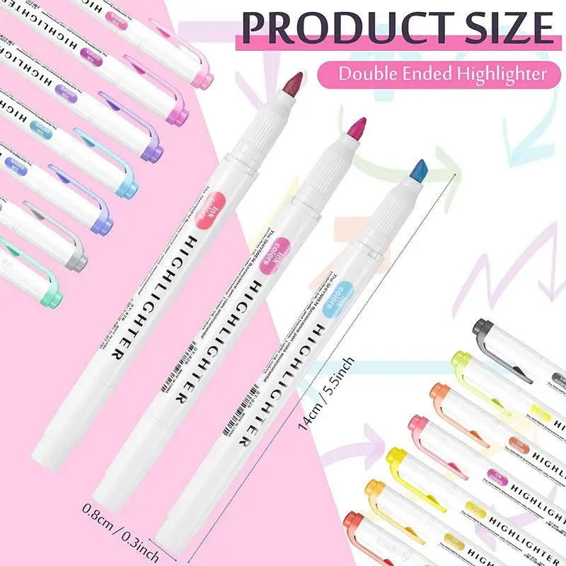 Highlighter Marker Highlighter Pen Art Marker Marker Pen 25 Colors Double Head Japanese Sofe Color Fluorescent