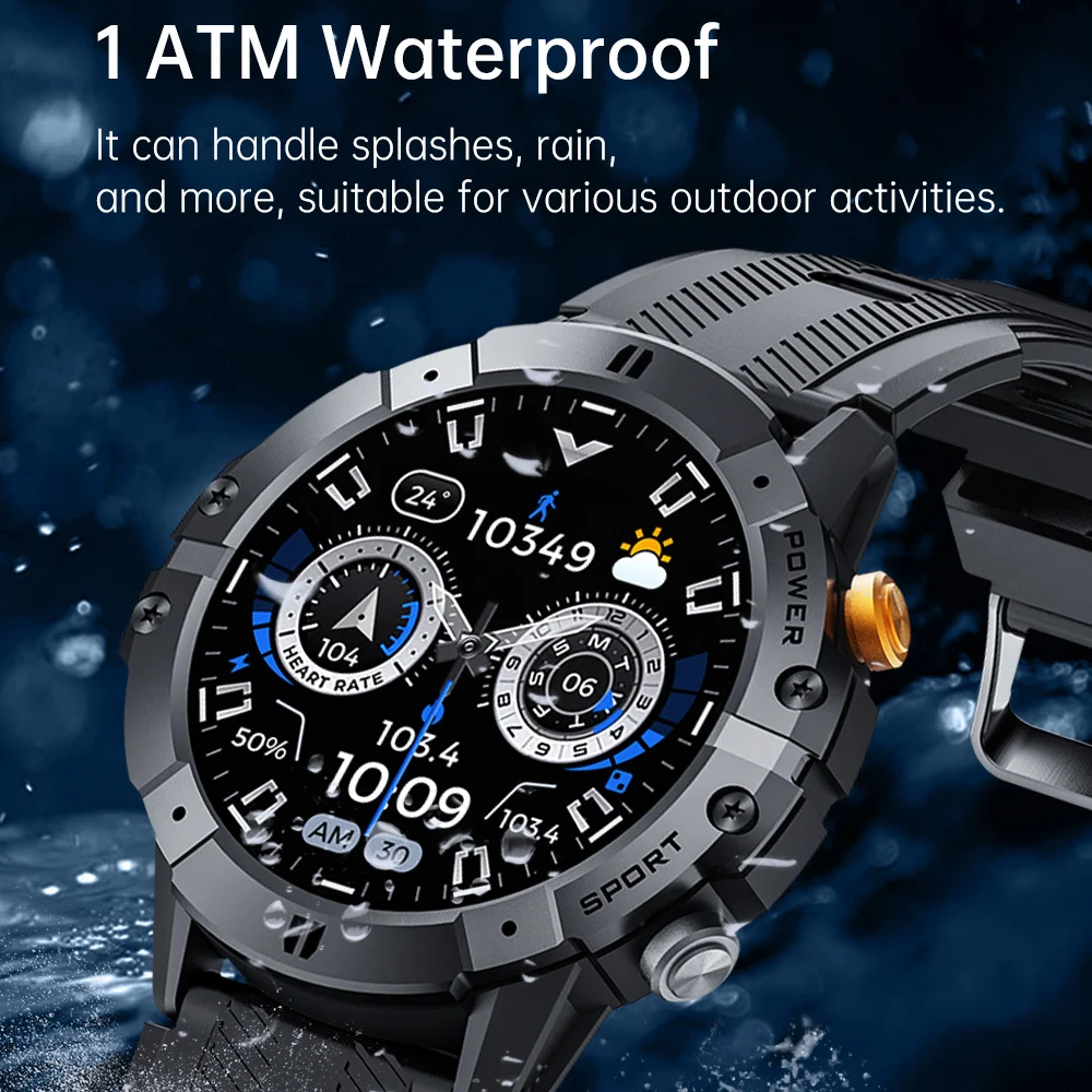 Outdoor Military Smart Watch Bluetooth Call Smartwatch Fitness Clock IP68 Waterproof Sports Men's Watches for IOS Android 2025