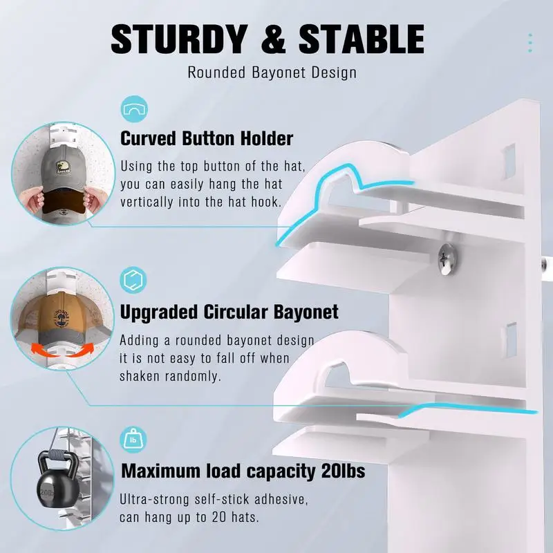 10Grids Wall Mounted Hat and Towel Storage Rack