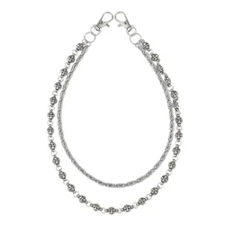 Stylish Double Metal Chain - Punk Waist Accessory (Silver)