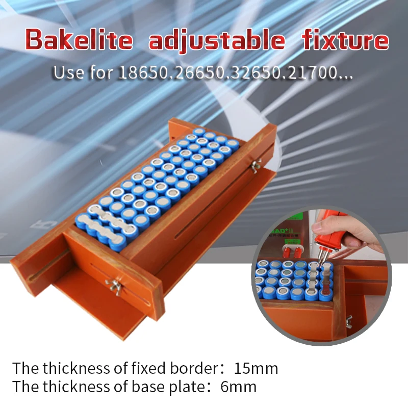 6x13 6x16 18650 Lithium Battery Adjustable Clamp Compatible For Spot Welding Machine Use With Or Without Roller Baseboard 3