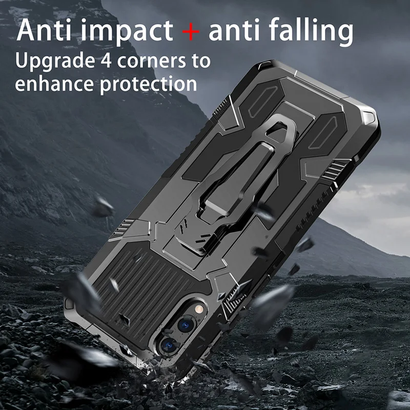 Shockproof Phone Case with Back Clip Bracket - Protective Cover