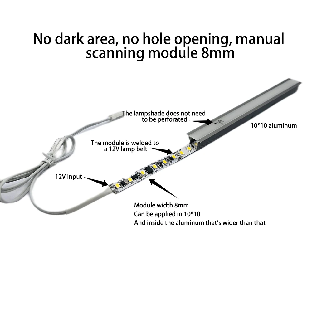 Description Picture 3 of itemDC6-12V 5A Hand Wave Scan IR Sensor Switch ON/OFF DIY LED Closet Cabinet Light Wardrobe No Dark Zone Sweep Sensor