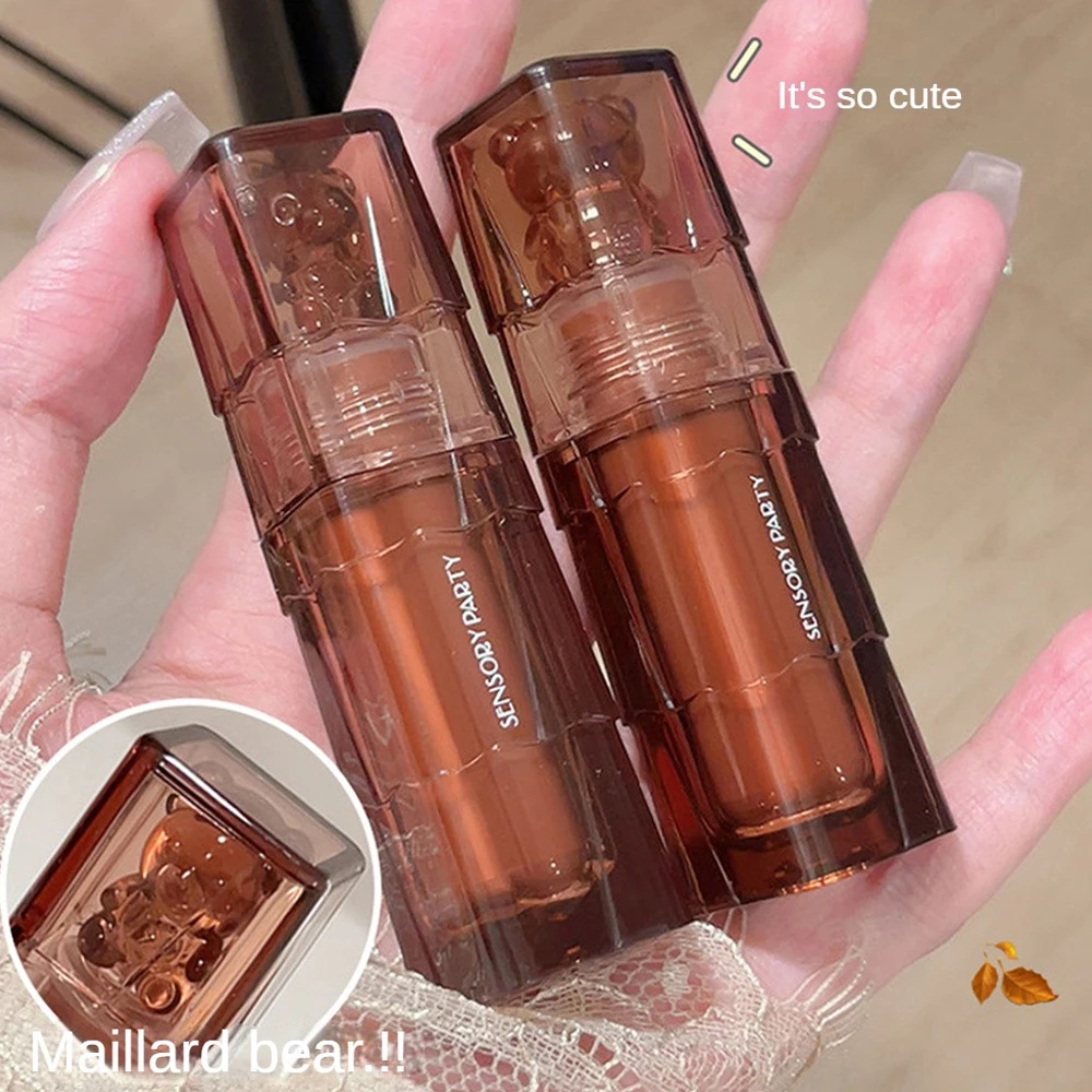 

Блеск для губ для студентов, улучшает цвет лица, медведя, глазурь для губ, здоровье и красота, помада с четкостью, легко окрашивает красочную глазурь для губ