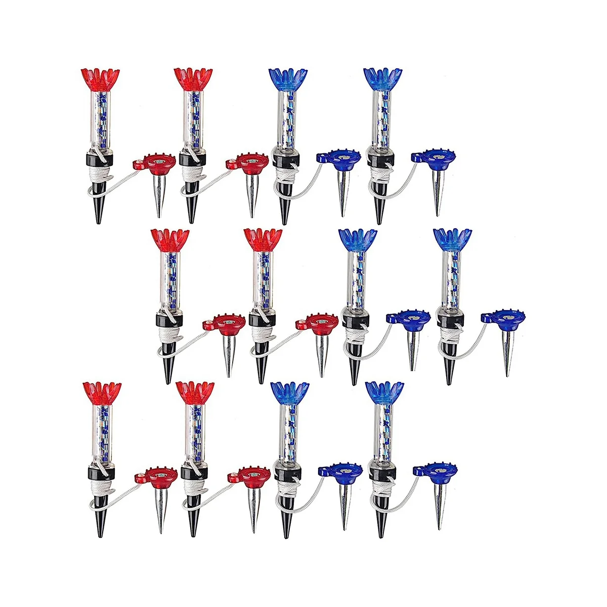 

Golf Tees Unbreakable Plastic Magnetic 80 Mm Long Bulk Reusable 12 Pack Blue Red Flexible Magnet Tee Lift Step