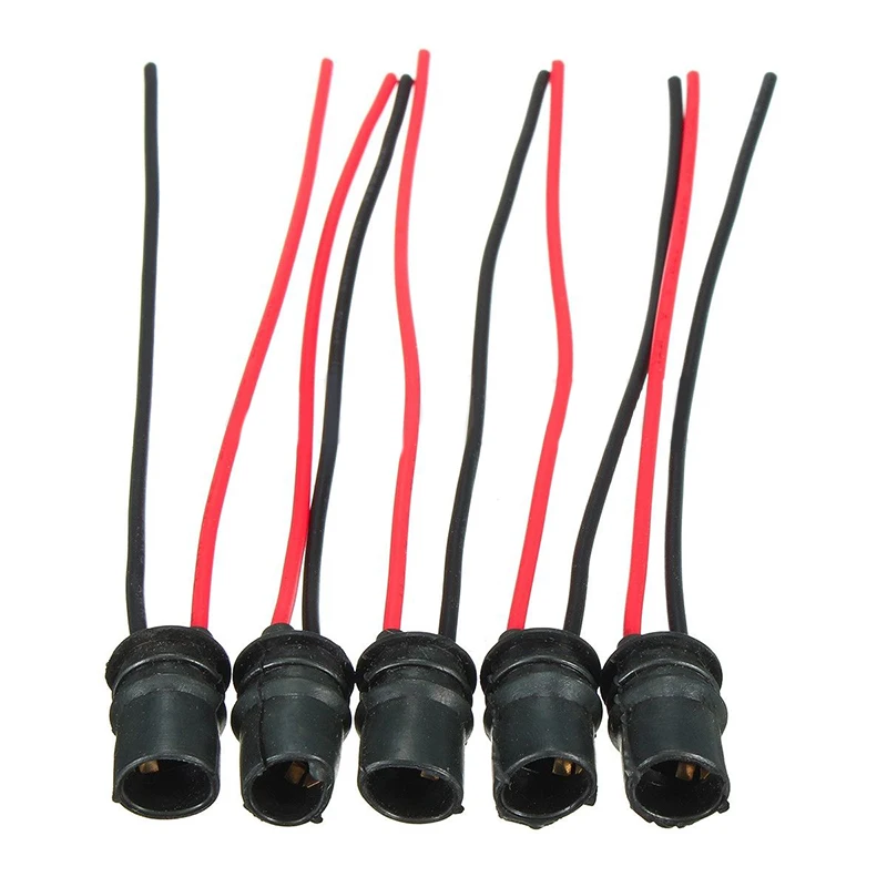 10pcs/set Car T10 Round Sockets Rubber T10 W5w Light Bulb Round Socket