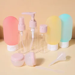 11 - Piece Travel Bottle Set with Storage Bag - Refillable Liquid and Cream Containers (Translucent Color)