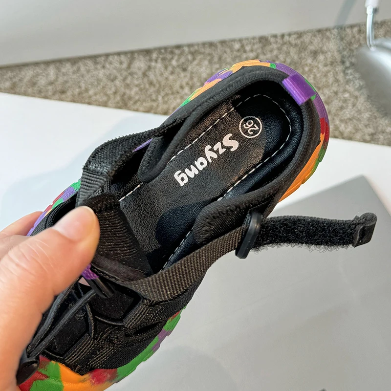 Summer Children Sports Sandals Baby Anti-kick Cool Sandals Boys Handsome Camouflage Creek Tracing Shoes Girls Buckle