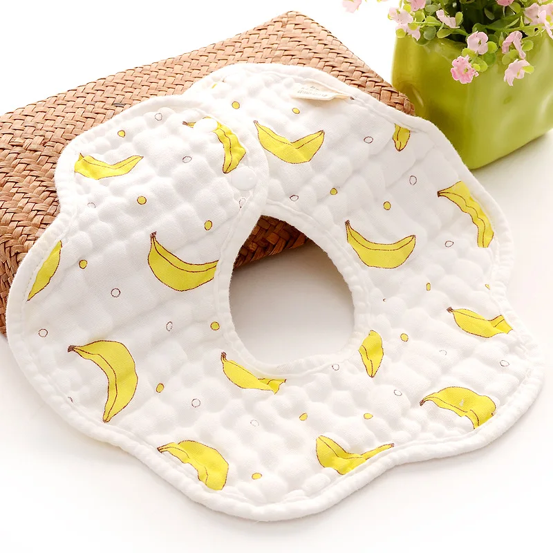 Baby Bibs 360 Degree Rotation Cotton Soft Baby Kids Bandana Burp Cloth Lovely Flower Newborn Infant Saliva Towel Baby Stuff new born baby accessories	