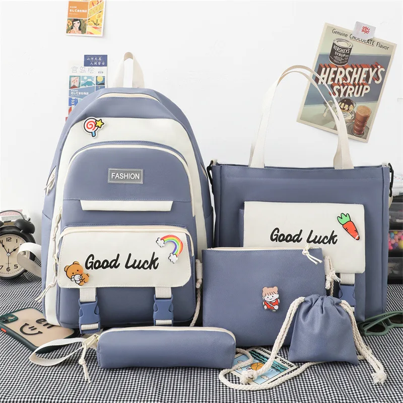 Backpack Women's Korean Fashion Checker Primary Junior High School 2