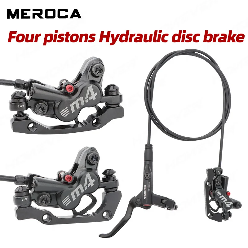 MEROCA M4 Four-Piston Oil Brake Oil Disc Road Bike Mountain Bike Hydraulic Disc Brake 1 Pair(Left Front Right Back) MEROCA M4 4 Piston Oil Brake MTB Hydraulic Disc Brake 160mm Rotor Left  Rear&frasl;Right Front Bike Oil Disc Brake Cycling Parts - AliExpress
